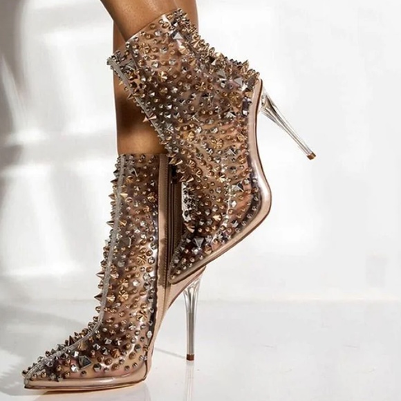 Azalea Wang "Can't Hurt Me Even If You Wanted To" Jeweled Stiletto Bootie - Picture 1 of 11